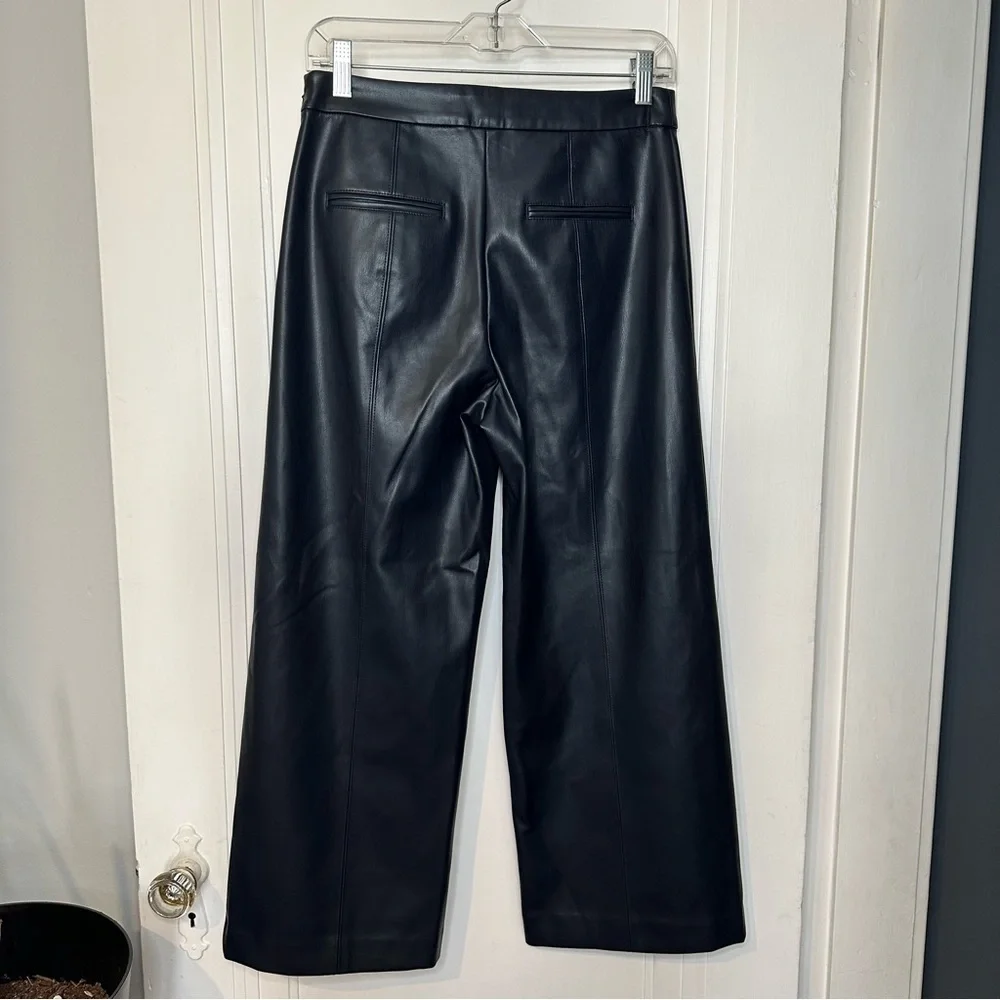 Ann Taylor Navy Faux Leather Trousers size 2 - Picture 5 of 11